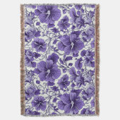 Paarse Violet Bloemen Botanische Bloemen Patroon Deken (Voorkant Verticaal)