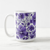 Paarse Violet Bloemen Botanische Bloemen Patroon Koffiemok (Links)