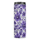 Paarse Violet Bloemen Botanische Bloemen Patroon Thermosbeker (Achterkant)