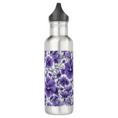 Paarse Violet Bloemen Botanische Bloemen Patroon Waterfles (Links)