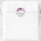 Paarse Violet Bloemen Retouradres Envelop Seal Ronde Sticker (Tas)