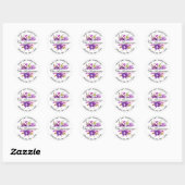 Paarse Violet Bloemen Retouradres Envelop Seal Ronde Sticker (Vel)