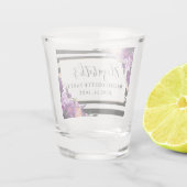 Paarse Violet Bloemgestreepte Meidenavond Feest Shot Glas (Achterkant)