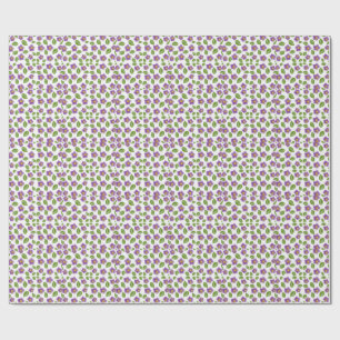 Paarse Violet Bloemmotief Canvas – Kunst Cadeaupapier