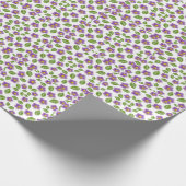 Paarse Violet Bloemmotief Canvas – Kunst Cadeaupapier (Hoek)