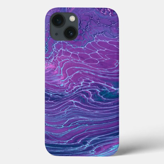 Paarse Violet Blue Marbling Acrylonthouding Case-Mate iPhone Case (Achterkant)