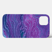 Paarse Violet Blue Marbling Acrylonthouding Case-Mate iPhone Case (Achterkant (horizontaal))