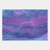 Paarse Violet Blue Marbling Acrylonthouding Inpakpapier Vel (Voorkant 3)