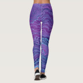 Paarse Violet Blue Marbling Acrylonthouding Leggings (Achterkant)