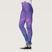 Paarse Violet Blue Marbling Acrylonthouding Leggings (Links)