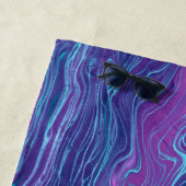 Paarse Violet Blue Marbling Acrylonthouding Strandlaken (In situ)