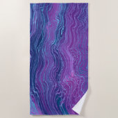 Paarse Violet Blue Marbling Acrylonthouding Strandlaken (Voorkant)