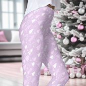Paarse Violet Bomen Winter Kerstmis Leggings
