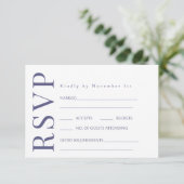 Paarse Violet Botanische Bloem Bruiloft RSVP Kaart (Staand voorkant)