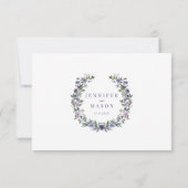 Paarse Violet Botanische Bloem Bruiloft RSVP Kaart (Achterkant)