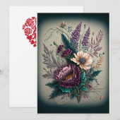 Paarse violet bundel buisje voor Valentijnse  Feestdagenkaart (Voorkant / Achterkant)