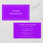 Paarse Violet Colors Visitekaartje Uw kleurenlette (Voorkant / Achterkant)