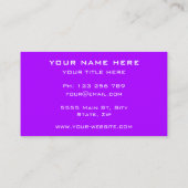 Paarse Violet Colors Visitekaartje Uw kleurenlette (Achterkant)