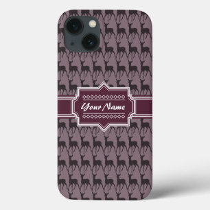 Paarse Violet Deer Persoonlijke naam Case-Mate iPhone Case