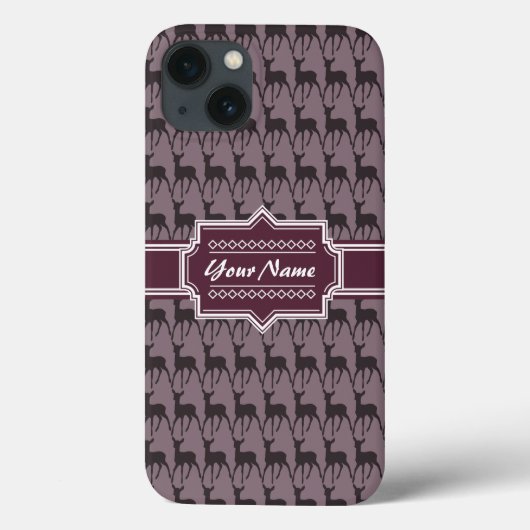 Paarse Violet Deer Persoonlijke naam Case-Mate iPhone Case (Achterkant)