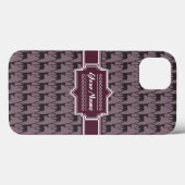 Paarse Violet Deer Persoonlijke naam Case-Mate iPhone Case (Achterkant (horizontaal))