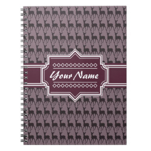 Paarse Violet Deer Persoonlijke naam #V1 Notitieboek
