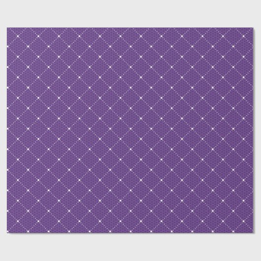 Paarse Violet Delicate Kant Wit Lattice Elegant Cadeaupapier (Vlak)