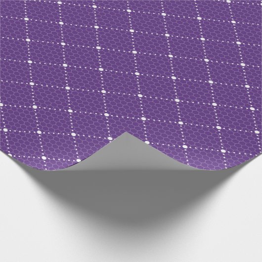Paarse Violet Delicate Kant Wit Lattice Elegant Cadeaupapier (Hoek)