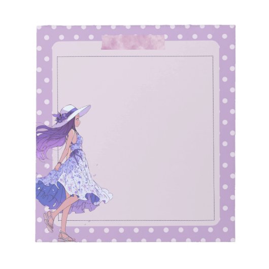 Paarse Violet Eenvoudig Schattige Anime Boho Notit Notitieblok (Voorkant)