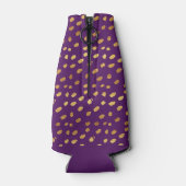 Paarse Violet en Gouden Monogram Flesjeskoeler (Achterkant)