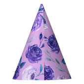 Paarse Violet Floral Feesthoedjes (Achterkant)