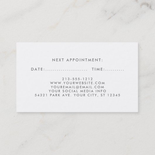 Paarse Violet Floral Hair Stylist Benoeming S Afsprakenkaartje (Achterkant)