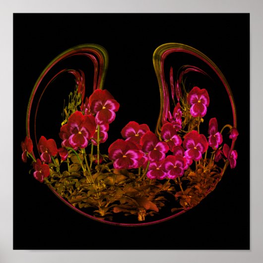 Paarse Violet Flowers Abstract Poster (Voorkant)
