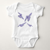 Paarse Violet Flying Gingham Butterflies Romper (Voorkant)