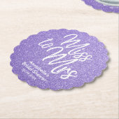 Paarse Violet Glitter Miss voor Mrs Vrijgezellenfe Kartonnen Onderzetters (Gekanteld)