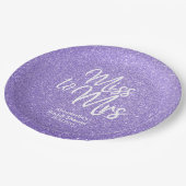 Paarse Violet Glitter Miss voor Mrs Vrijgezellenfe Papieren Bordje (Gekanteld)