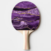 Paarse Violet Gold Custom Name Ping Pong Paddle Tafeltennisbatje (Achterkant)