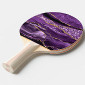 Paarse Violet Gold Custom Name Ping Pong Paddle Tafeltennisbatje (Voorkant Gekanteld)