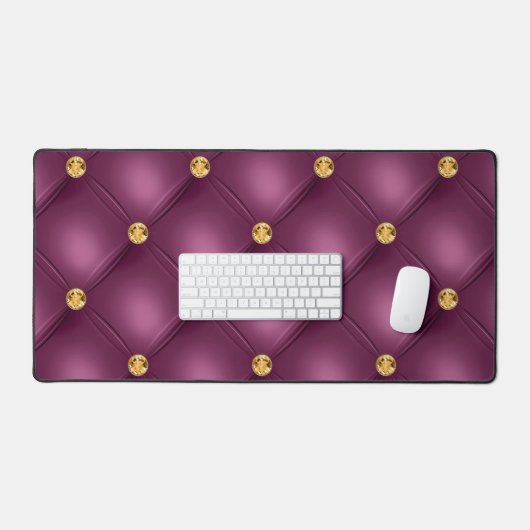 Paarse Violet gouden diamant getuft Bureaumat (Keyboard & Muis)