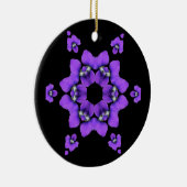 Paarse Violet Kaleidoscoop-sierbloem Keramisch Ornament (Rechts)