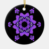 Paarse Violet Kaleidoscoop-sierbloem Keramisch Ornament (Voorkant)