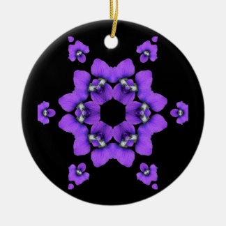 Paarse Violet Kaleidoscoop-sierbloem Keramisch Ornament