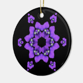 Paarse Violet Kaleidoscoop-sierbloem Keramisch Ornament (Links)