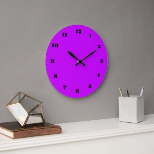 Paarse Violet Klok Aangepaste Kleuren en Cijfers L