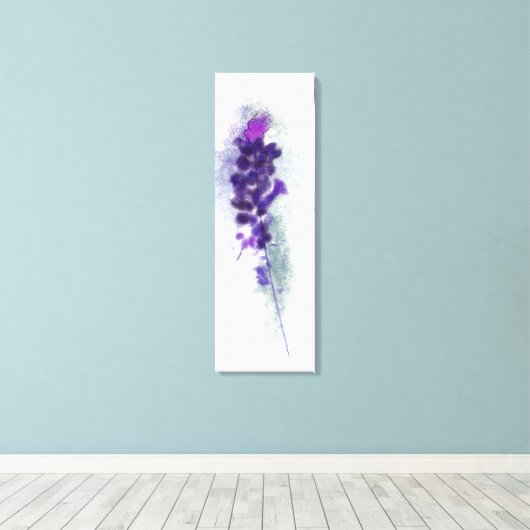 Paarse Violet Lavander Flowers schilderen Canvas Afdruk (Insitu (Houten vloer))