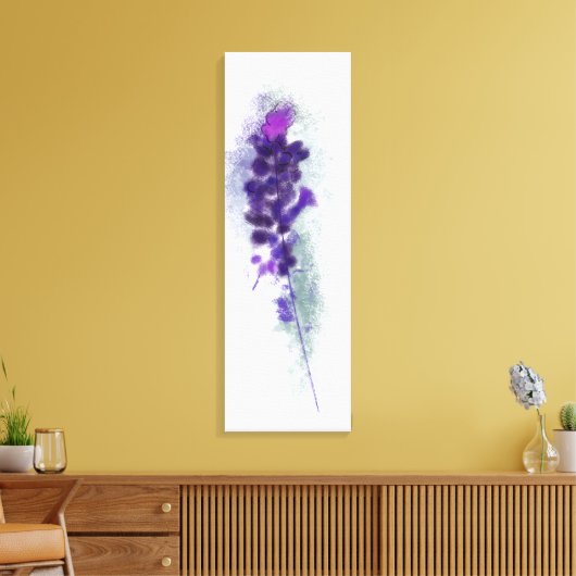 Paarse Violet Lavander Flowers schilderen Canvas Afdruk (Insitu (Woonkamer))