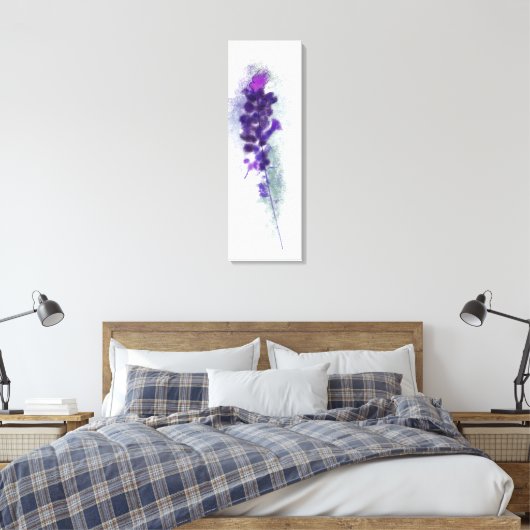 Paarse Violet Lavander Flowers schilderen Canvas Afdruk (Insitu (Slaapkamer))