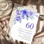 Paarse Violet & Lavendel 60ste Verjaardagsfeest Kaart<br><div class="desc">Paarse Violet & Lavendel 60e verjaardag Uitnodiging van het feest Matching collectie in Niche en Nest winkel.</div>