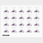 Paarse Violet & Lavendel Bloemen 2 Vierkante Sticker (Vel)