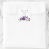 Paarse Violet & Lavendel Bloemen 2 Vierkante Sticker (Tas)